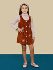 One Friday Kids Girls Brown Solid Dress