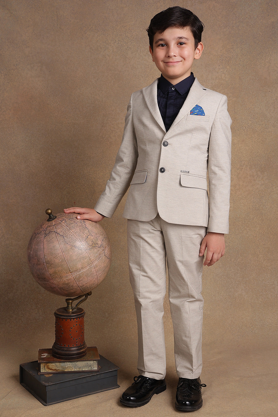 One Friday Kids Boys Grey Solid Blazer