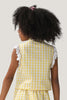 One Friday Girls Cotton Yellow Checkered Top - One Friday World