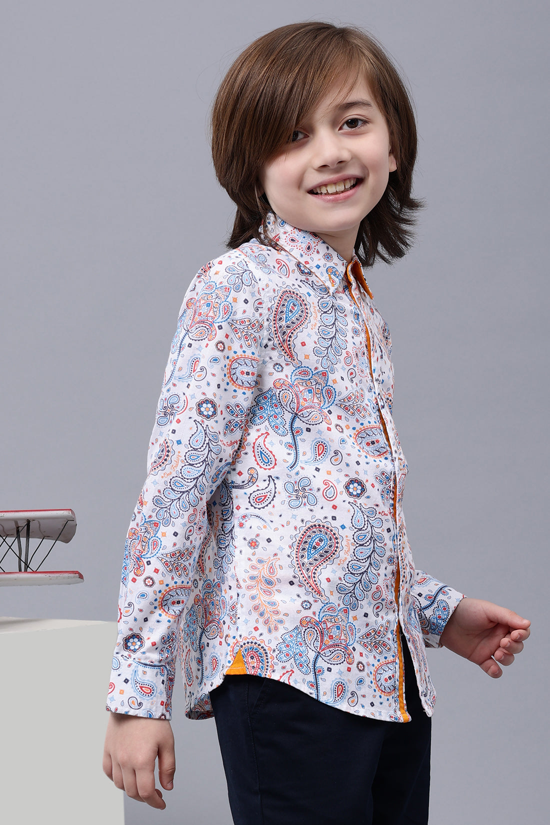 One Friday Boys Paisley Printed Cotton Shirt