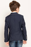 One Friday Kids Boys Navy Blue V-Neck Blazer - One Friday World