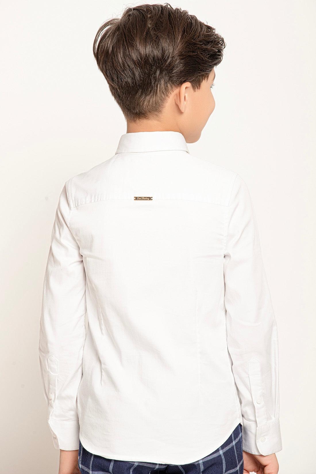 One Friday White Solid Shirt - One Friday World