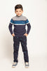 One Friday Kids Boys Navy Blue Alien Embroidered Trouser