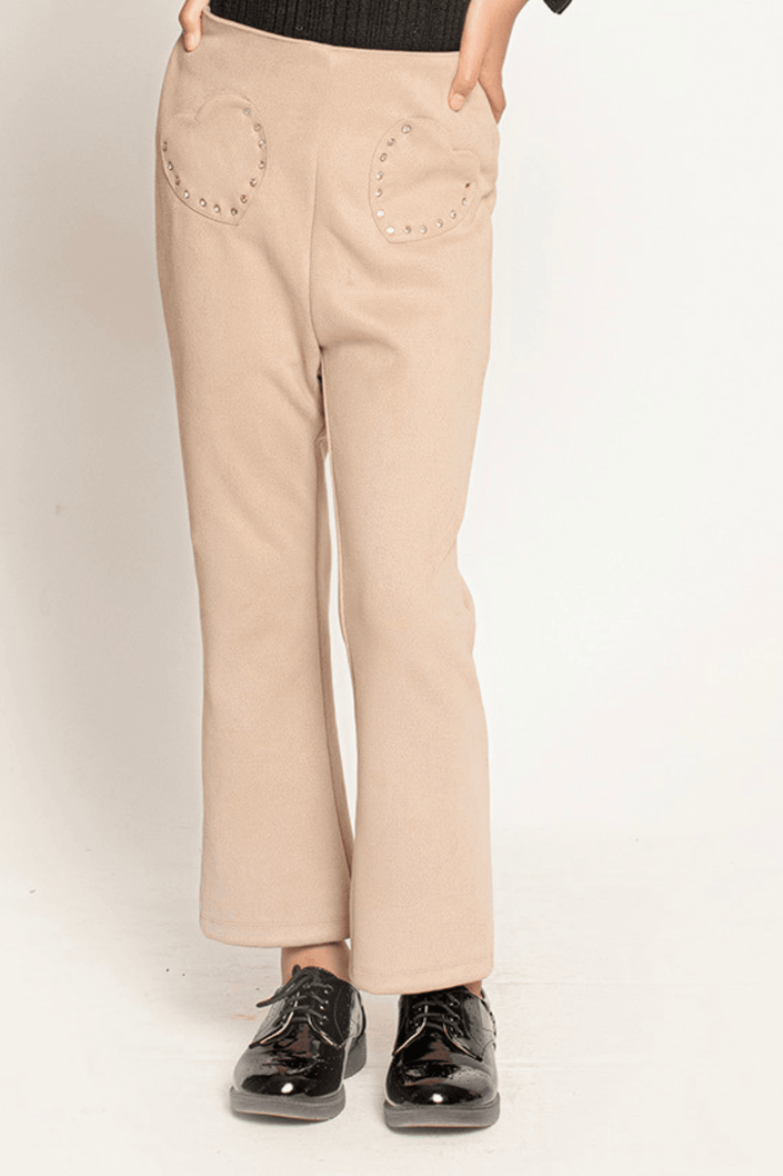 OneFriday Varsity Chic Beige Bliss Bell Bottoms for Girls - One Friday World