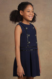 One Friday Kids Girls Navy Blue Winter Dress