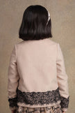 One Friday Kids Girls Beige Big Bow Blazer