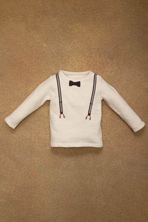 One Friday Baby Boys White Solid T-shirt