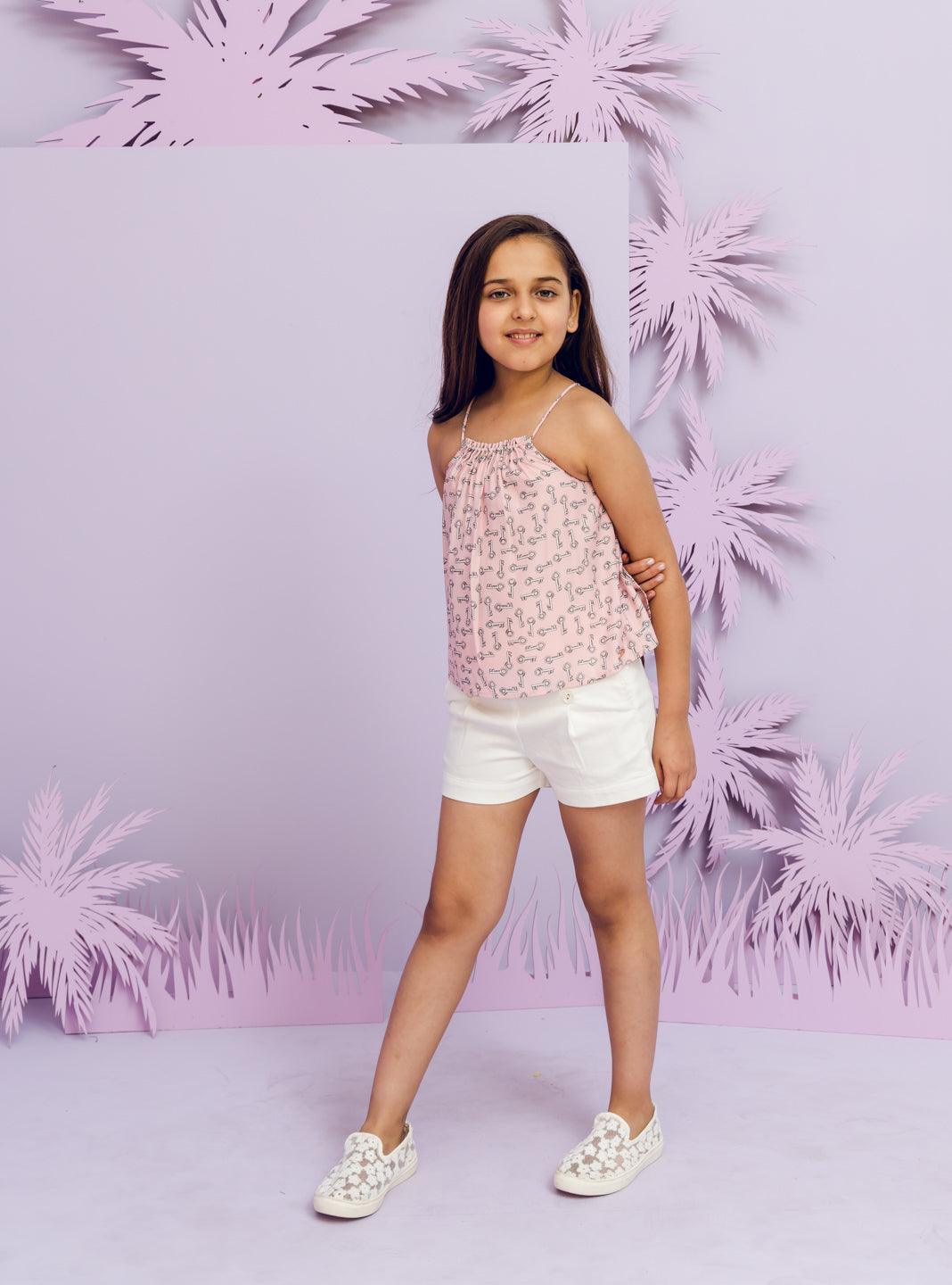 One Friday Kids Girls Sleeveless Nude Top - One Friday World