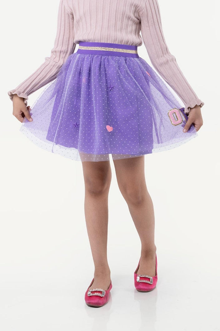 One Friday Kids Girls Lilac Mesh Fabric Skirt - One Friday World