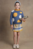 One Friday Girls Navy Blue Polka Dot Sweater