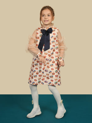 One Friday Kids Girls Multi Chevron Dress