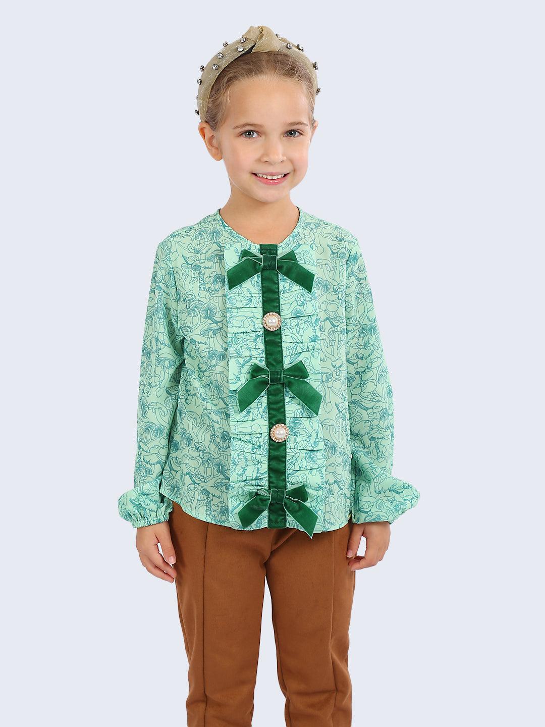 One Friday Kids Girls Green Top - One Friday World