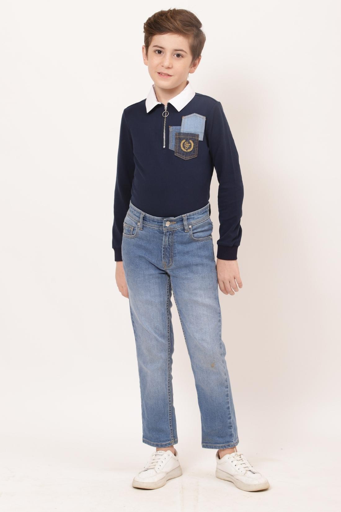 One Friday Kids Boys Blue Denim Jeans - One Friday World