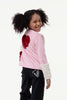 One Friday Kids Girls Pink Round Neck Jacket