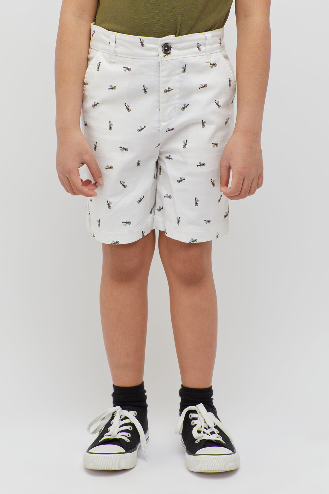 One Friday Off White Shorts With Fun Print