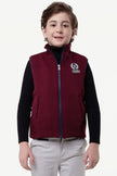 One Friday Kids Boys Wine Solid Sleeveless Jacket