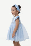 One Friday Baby Girls Blue Round Neck Dress - One Friday World