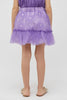 One Friday Kids Girls Purple Floral Mesh Skirt - One Friday World