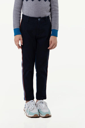 One Friday Blue Solid Regular Trouser - One Friday World