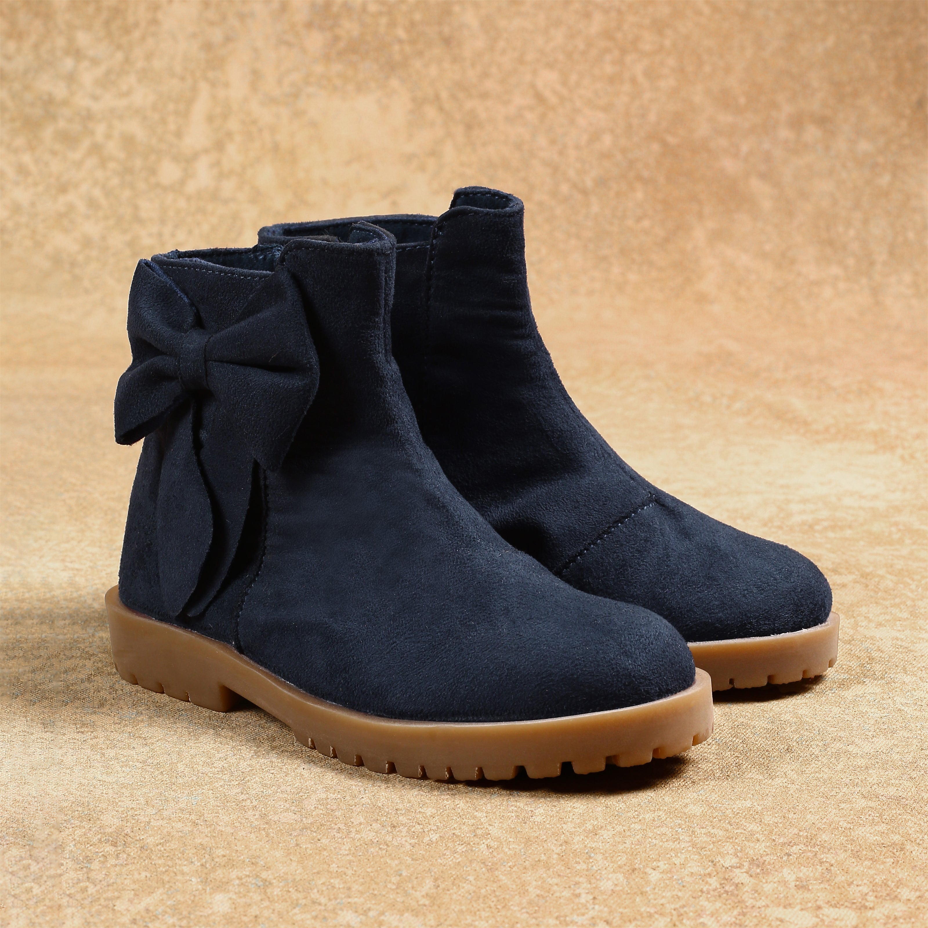 One Friday Girls Navy Blue Solid Boots