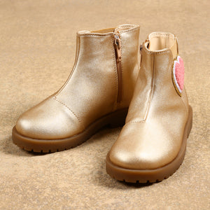 One Friday Girls Gold Solid Boots