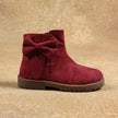 One Friday Girls Maroon Solid Boots