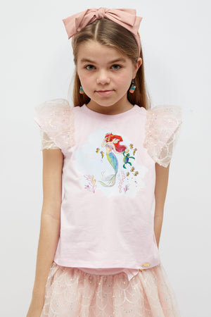 One Friday Pink top Ruffle Shoulders - One Friday World