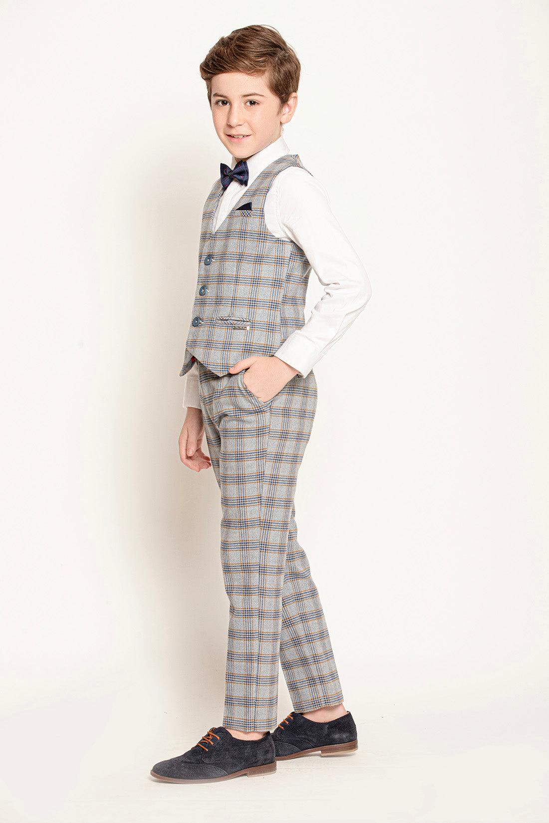 One Friday Charcoal Houndstooth Boys' Waistcoat - One Friday World