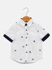 One Friday Baby Boys Off White Writing Print Shirt