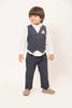 One Friday Baby Boys Navy Blue Mickey Print Cotton Shirt With Trousers & Waistcoat - One Friday World