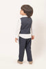 One Friday Baby Boys Navy Blue Mickey Print Cotton Shirt With Trousers & Waistcoat - One Friday World