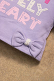 One Friday Baby Girls Lilac Solid  Sweat Shirt With Track Pant