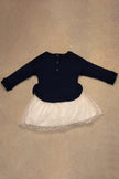 One Friday Baby Girls Navy Blue Solid Dress With Top