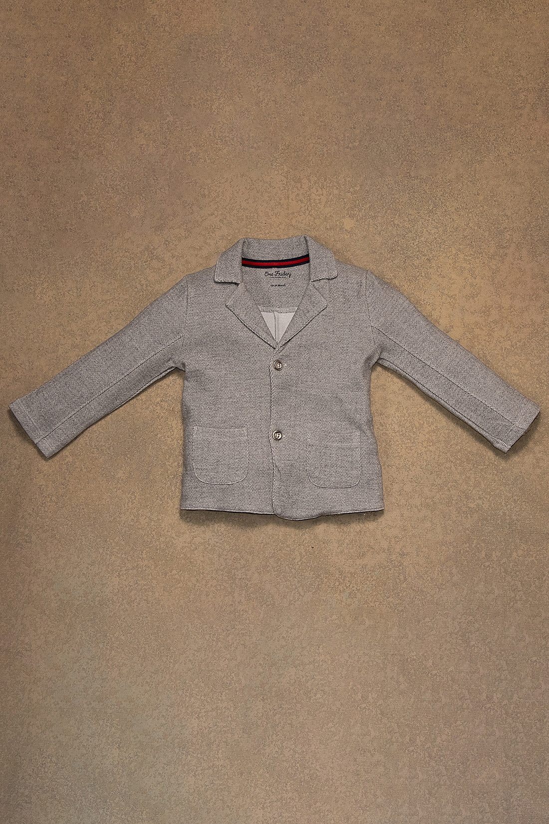 One Friday Baby Boys Grey Solid 3 Piece Suit