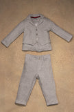 One Friday Baby Boys Grey Solid 3 Piece Suit