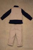 One Friday Baby Boys Beige Solid Waistcoat T-Shirt With Trouser