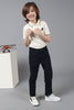 One Friday Kids Boys Navy Blue Cotton Pants With Pockets - One Friday World