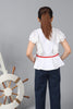 One Friday Kids Girls 100% Cotton White Round Neck Top With Frills - One Friday World