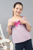 One Friday Kids Girls Pink Cotton Stripe Ruffle Sleeves Smocked Top - One Friday World