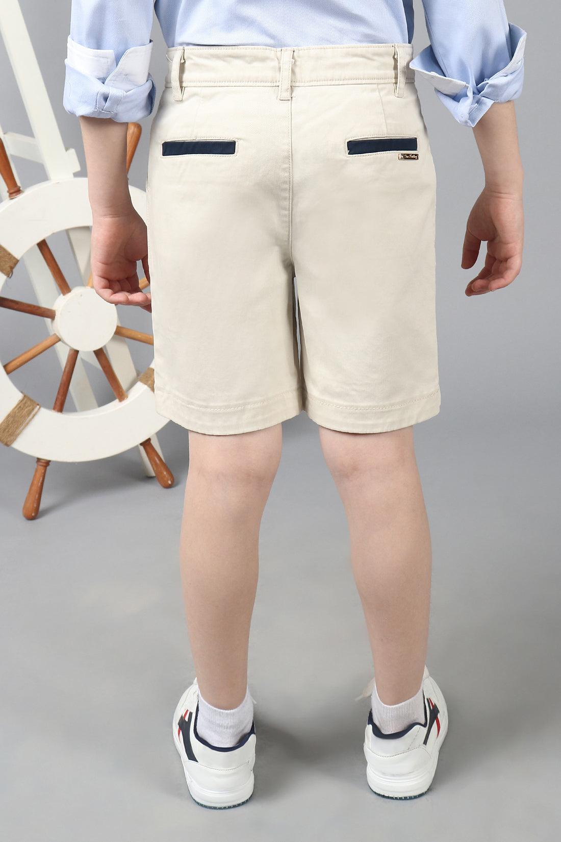 One Friday Kids Boys Beige Cotton Shorts - One Friday World