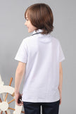 One Friday Boys White Cotton Spiderman Polo Tee - One Friday World