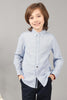 One Friday Kids Boys 100% Cotton Blue Micro Print Full Sleeves Shirt - One Friday World