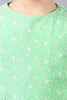 One Friday Kids Green Embroidered Round Neck Sleeveless Dress With Frills - One Friday World