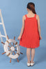 One Friday Kids Girls Orange A Line Pleated Dress With Embellished Flowers - One Friday World