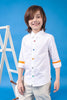 One Friday Kids Boys White Cotton Full Sleeves Embroidered Shirt - One Friday World