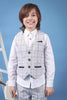 One Friday Kids Boys 100% Cotton Grey Check Waistcoat With Front Pockets - One Friday World