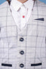 One Friday Kids Boys 100% Cotton Grey Check Waistcoat With Front Pockets - One Friday World