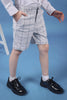 One Friday Kids Boys 100% Cotton Grey Check Shorts With Side Pockets - One Friday World