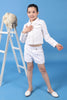 One Friday Kids Girls 100% cotton white schiffli shorts with bow and scalloped hemline - One Friday World