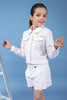 One Friday Kids Girls 100% Cotton White Schiffli Jacket With Lace - One Friday World